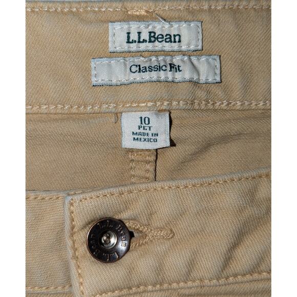 LL Bean Jeans Women's 10P Tan Straight Leg Classic Fit - Picture 6 of 8